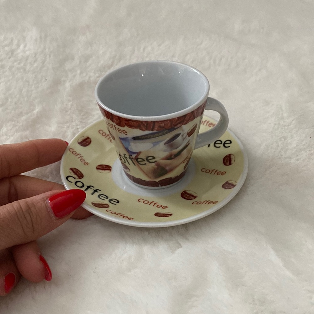 ☕️🤎Set of 4 espresso cup & saucer🤎☕️